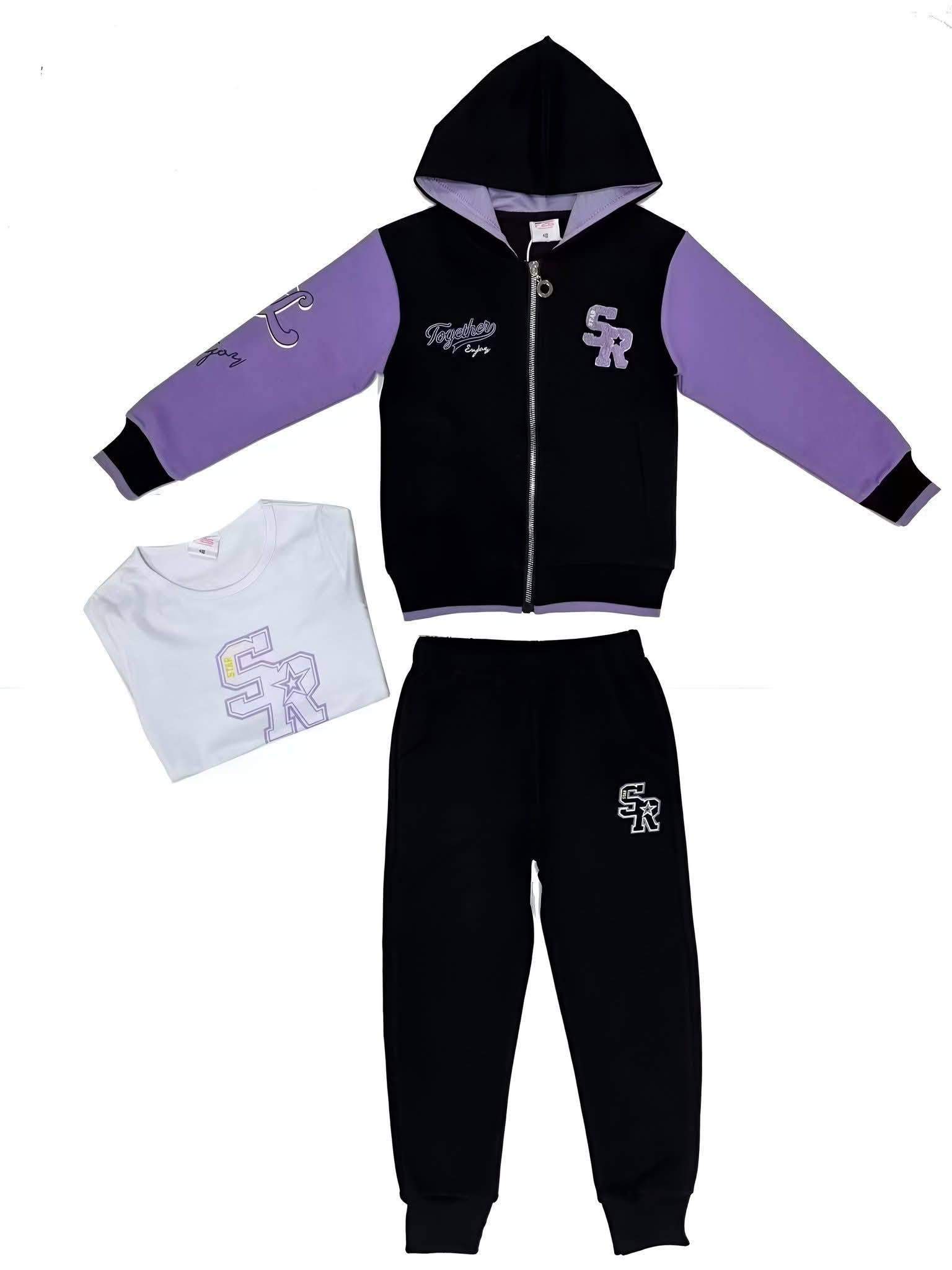 Komplet dziewczęcy lila