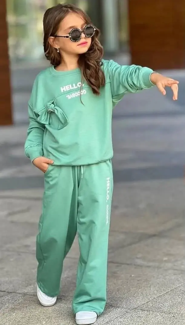 Stylowy komplet dziewczęcy Bambam  miętowy