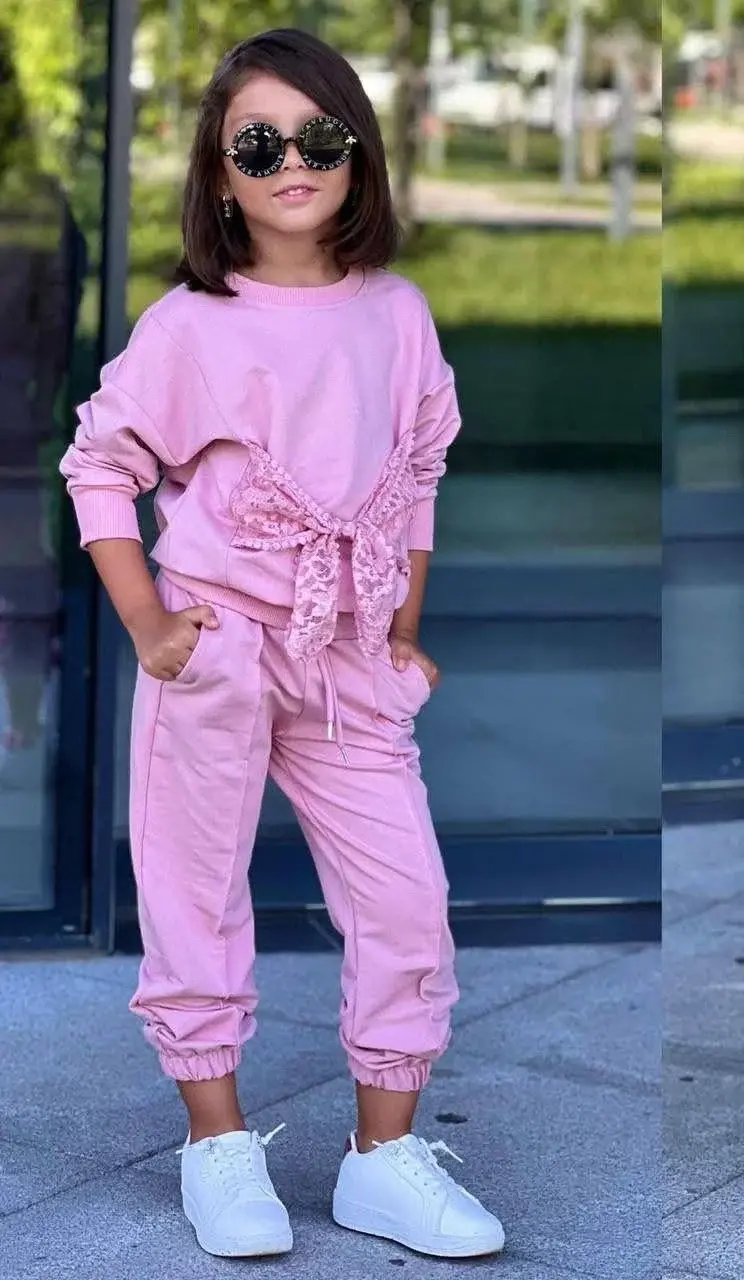 Komplet dresowy dziewczęcy z wiązaniem Surprise