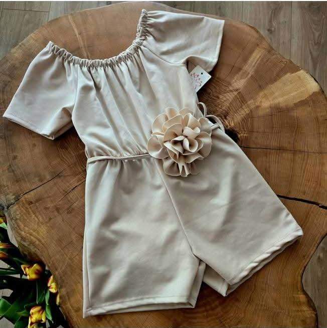 Letni kombinezon dziewczęcy beżowy