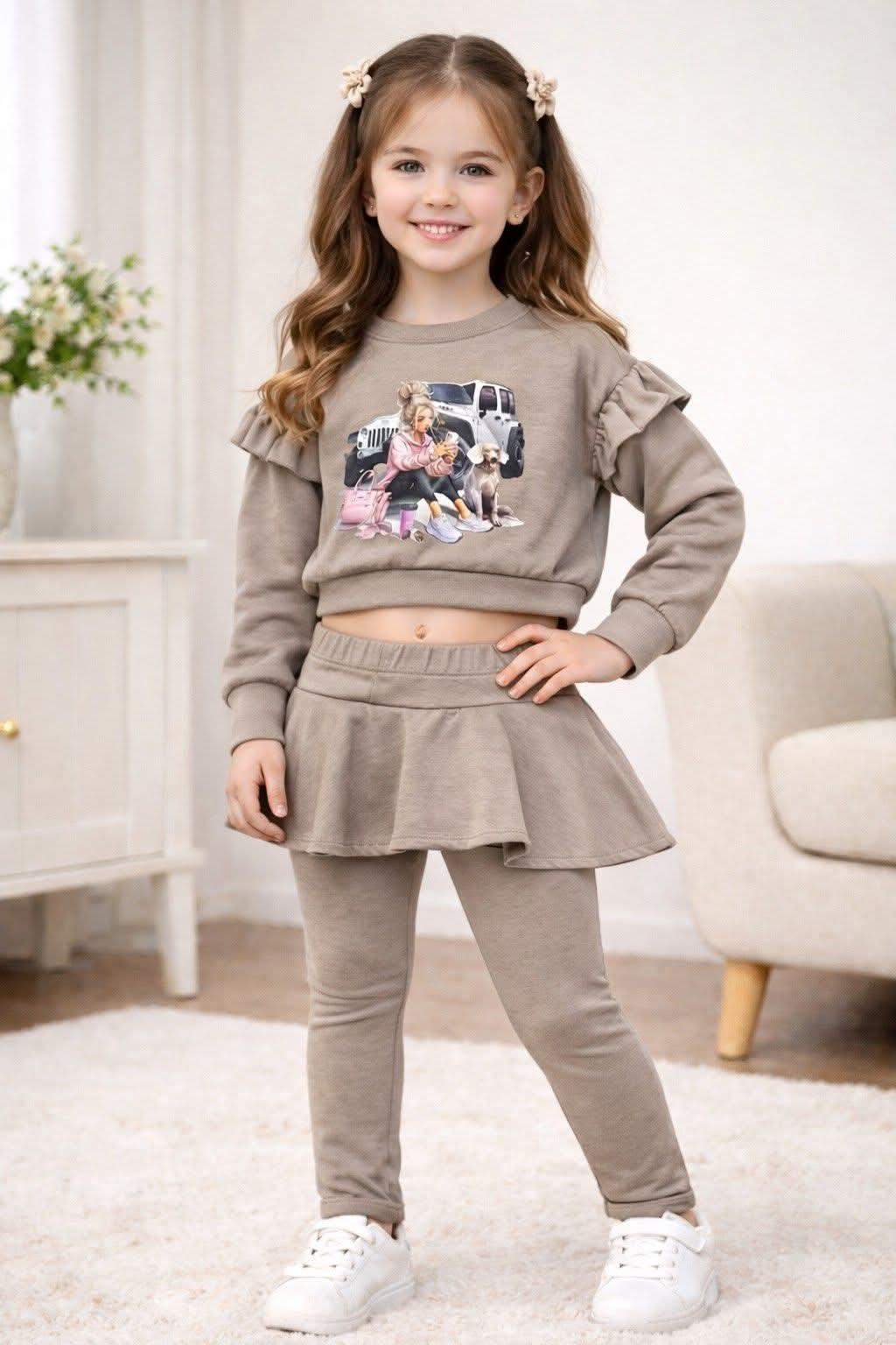 Komplet dziewczęcy jasny brązowy - New Collection